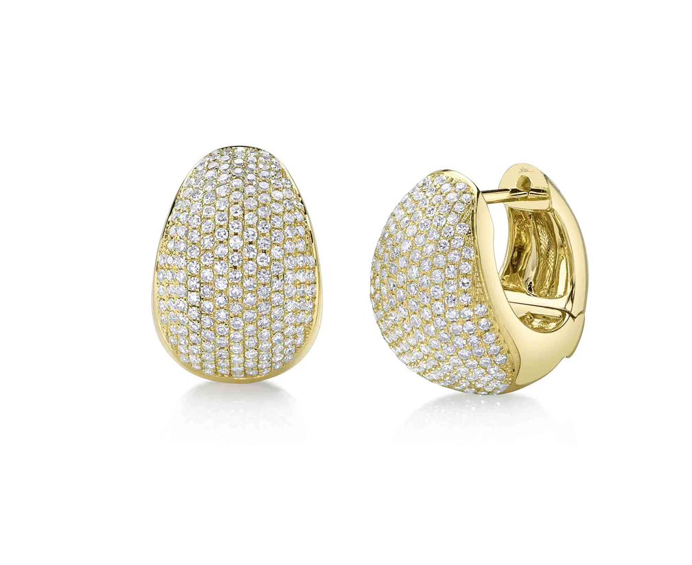 Diamond Pave Huggie Earrings