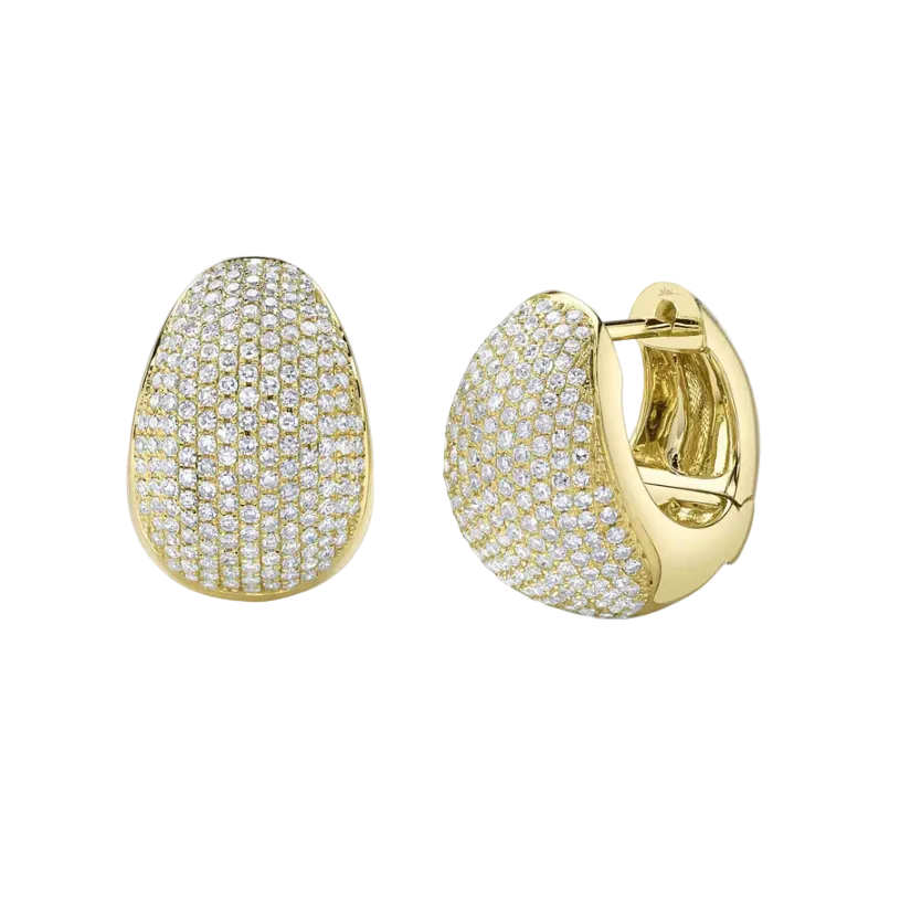 Diamond Pave Huggie Earrings