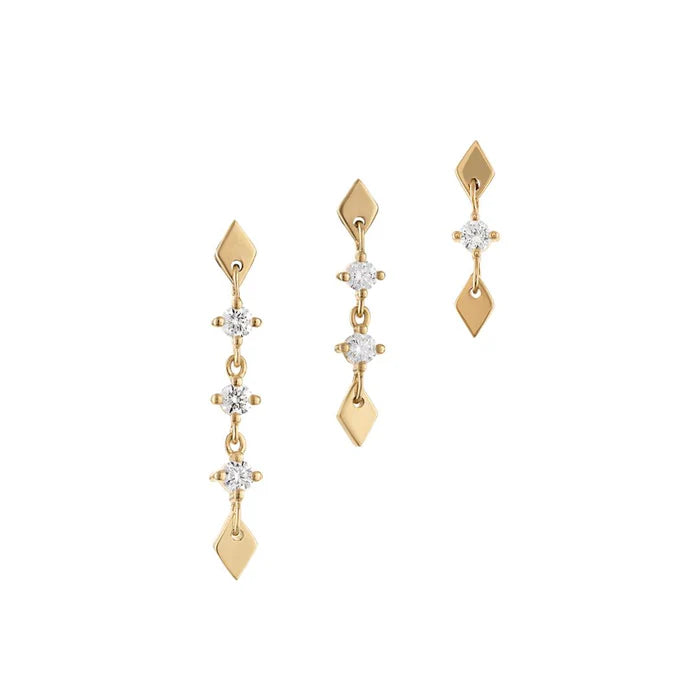 Two Diamond Shine Stud Earring