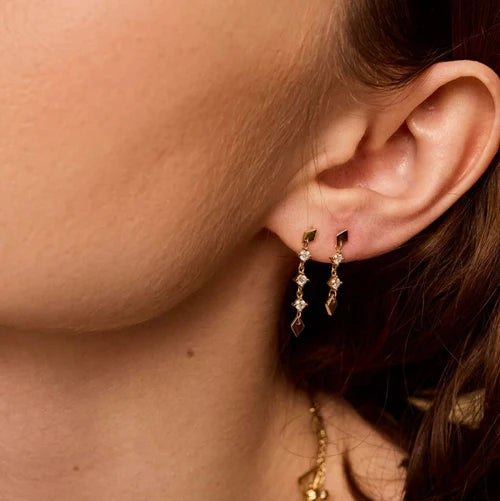 Two Diamond Shine Stud Earring