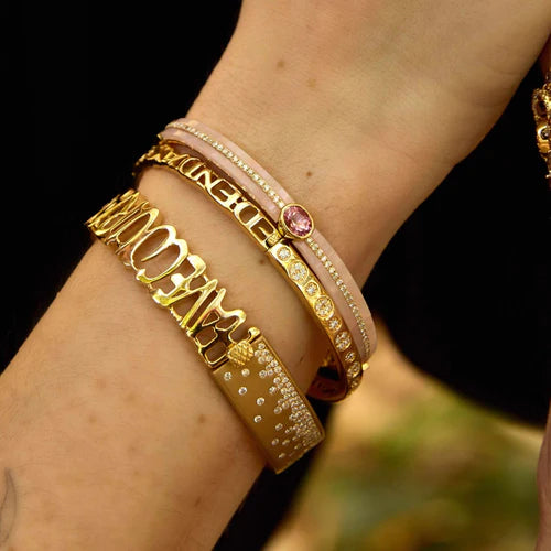 Stoned Love Pink Opal Bangle