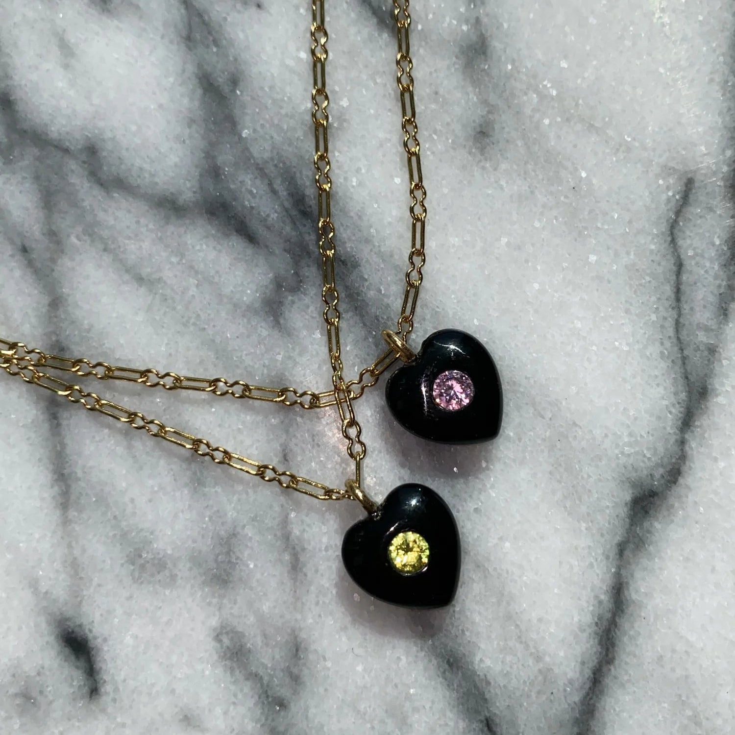 Midnight Sweet Nothing Necklace (Lemon Gem)