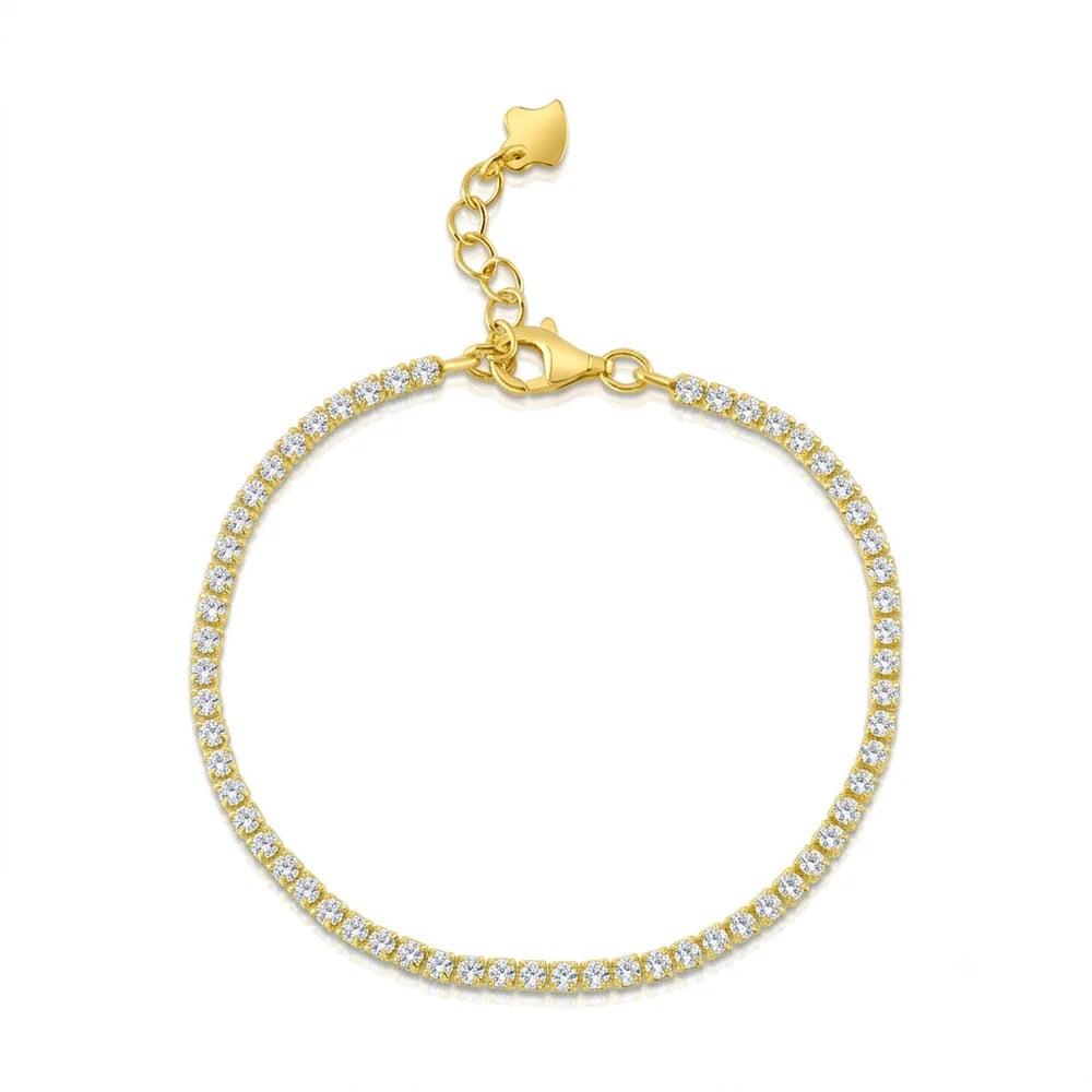 Thin Gold Tennis Bracelet