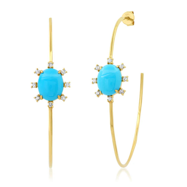 Awaken Sleeping Beauty Turquoise Hoops
