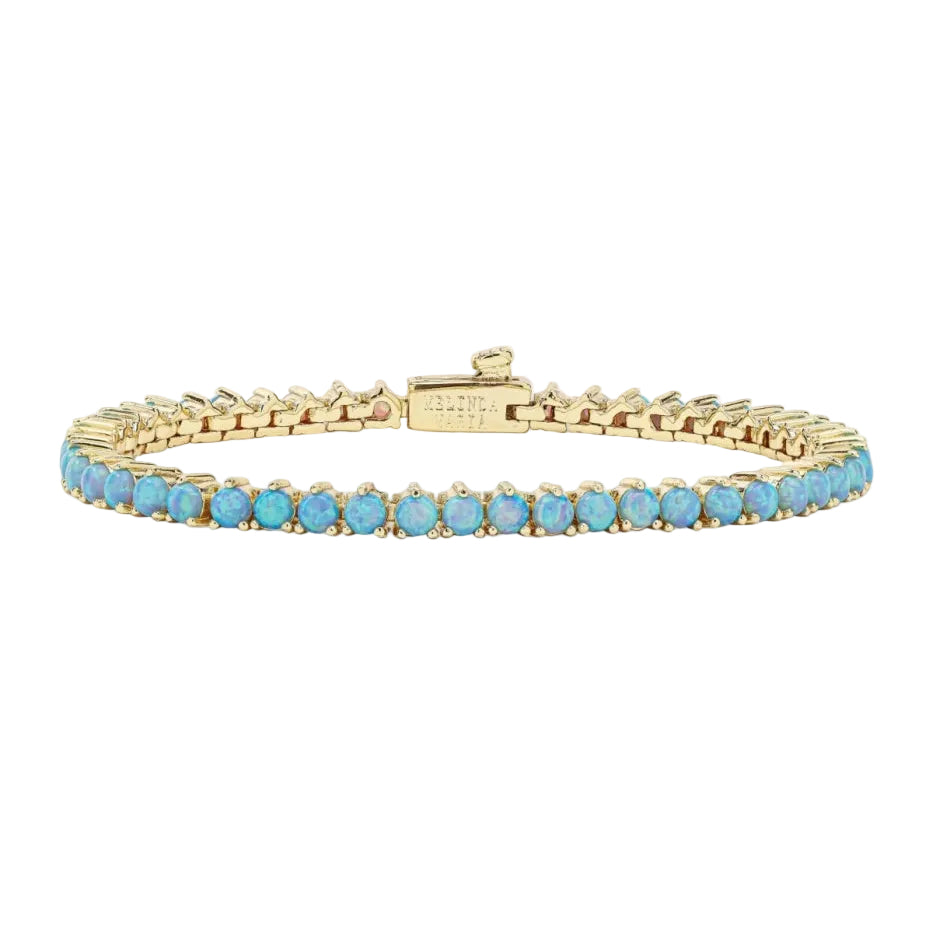Baby Not Your Basic Tennis Bracelet - Blue Opal
