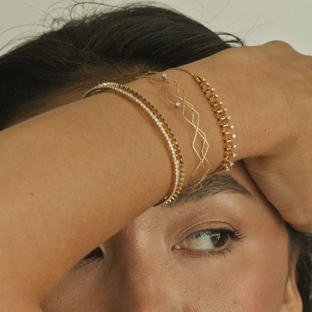 Wave Bracelet with Diamonds