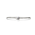 Single Diamond Hammered Bezel Bracelet - White Gold